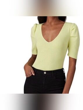 John + Jenn Heath  puff sleeves yellow Top Size XS